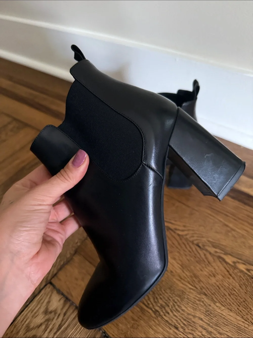 Women's Black Block Heel Ankle Boots